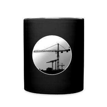 Kranführer Kran - Tasse einfarbig - Schwarz - Vorne