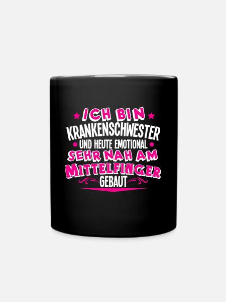 Krankenschwester - Tasse einfarbig - Schwarz