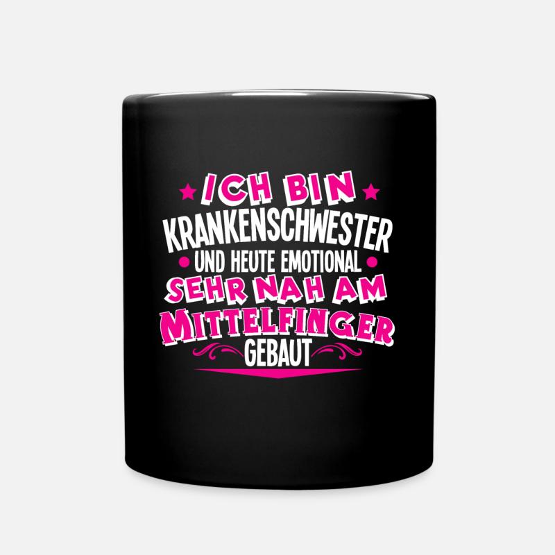 Krankenschwester - Tasse einfarbig - Schwarz