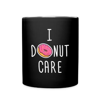 Donut Cookie Naschen Lustig Sprüche Humor Witzig - Tasse einfarbig - Schwarz - Vorne