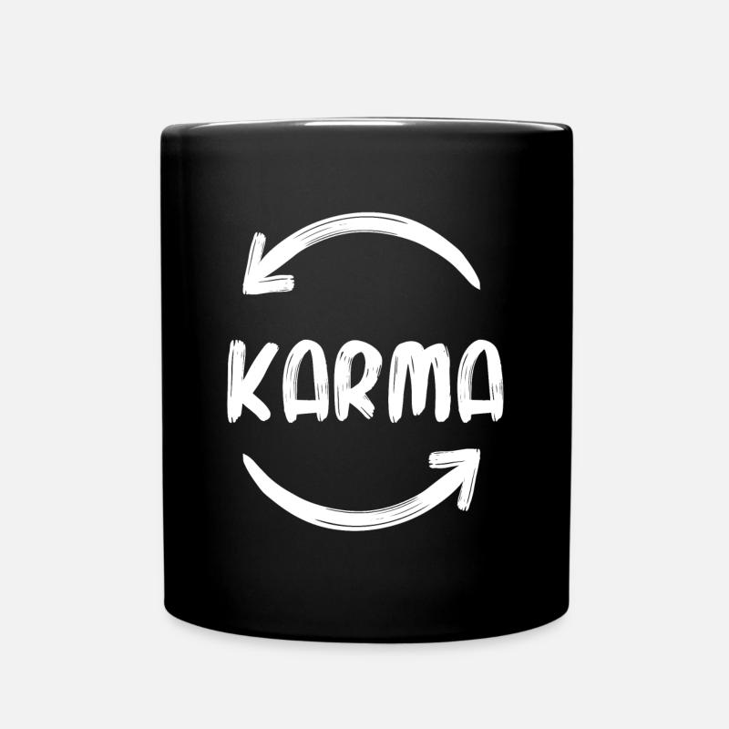 Karma Buddhismus Hinduismus Namaste Lustig Spruch - Tasse einfarbig - Schwarz