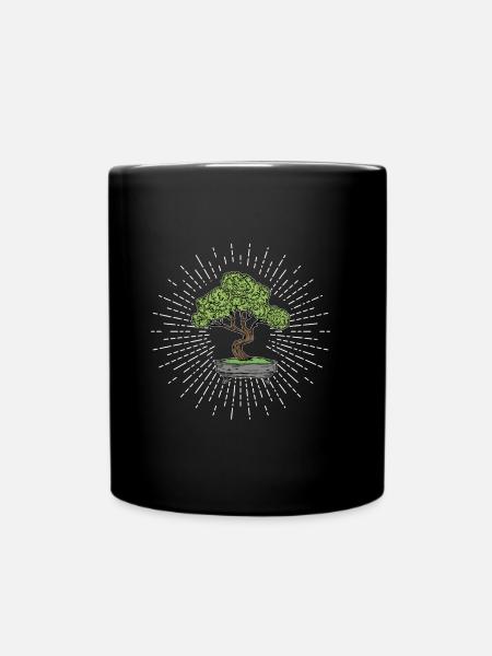 Japanese bonsai tree - Full Colour Mug - black