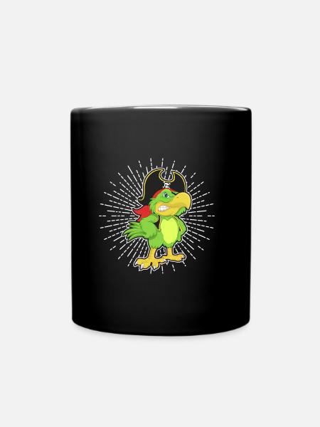 Piraten - Papagei - Tasse einfarbig - Schwarz