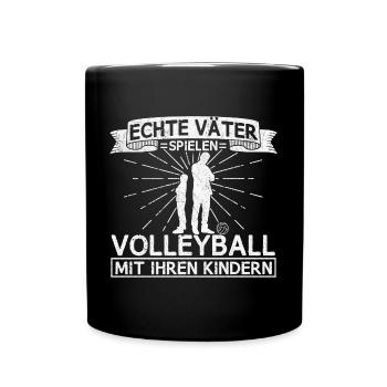 Volleyball Vater Beachvolleyball Sport Papa Spruch - Tasse einfarbig - Schwarz - Vorne