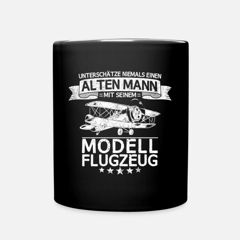 Modellflugzeug Modellbau Flugzeugmodell Spruch Opa - Tasse einfarbig - Schwarz