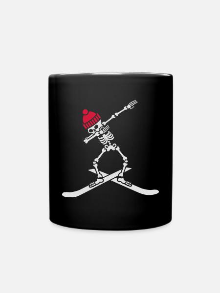 Dab dabbing skeleton ski skiing - Tasse einfarbig - Schwarz
