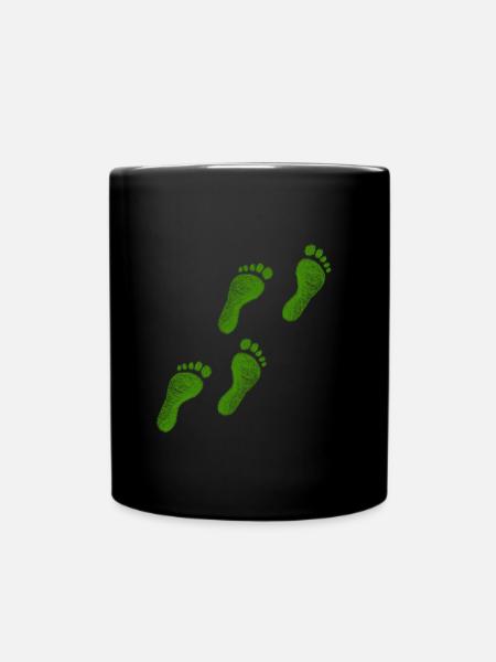 Grüne Schritte - Tasse einfarbig - Schwarz