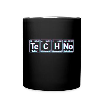 Techno Musik Periodensystem EDM Rave - Tasse einfarbig - Schwarz - Vorne