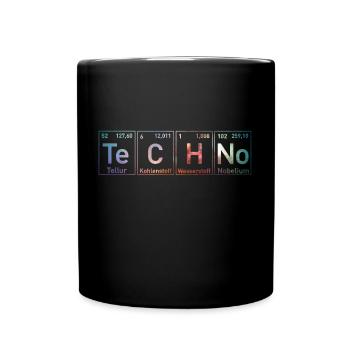 Techno music periodic table EDM Rave - Full Colour Mug - black - Front