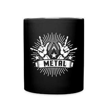 Heavy metal music rock headbanger metal gift - Full Colour Mug - black - Front