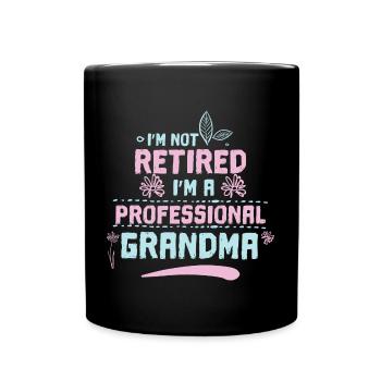 Retired Professional Grandma Retirement Gift - Full Colour Mug - black - Front
