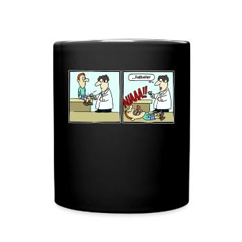 Fussballer Comic Cartoon Fussball Lustig Witzig - Tasse einfarbig - Schwarz - Vorne