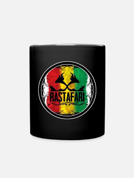 Vibrantes Rastafari-Emblem mit Liegestütz-Motiv - Tasse einfarbig - Schwarz