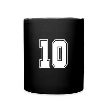 10 shirt number college style football soccer number - Full Colour Mug - black - Front
