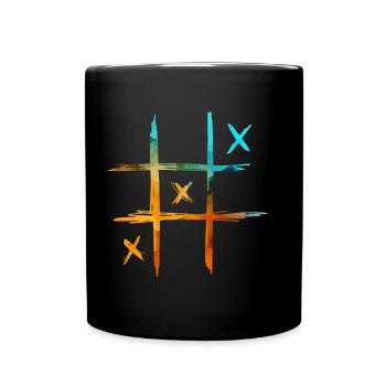 neon Tic Tac Toe colored - Full Colour Mug - black - Front