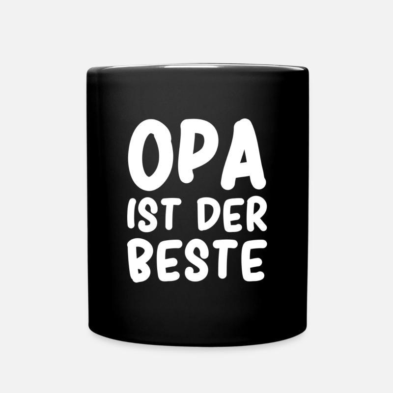 Opa ist der Beste - Tasse einfarbig - Schwarz
