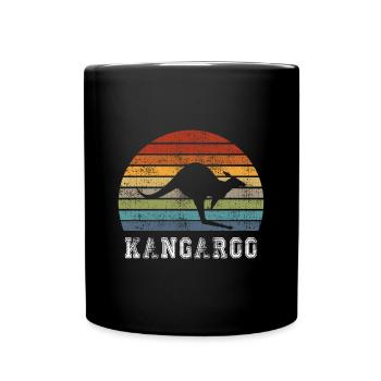 Kangaroo Vintage Design / Gift - Full Colour Mug - black - Front
