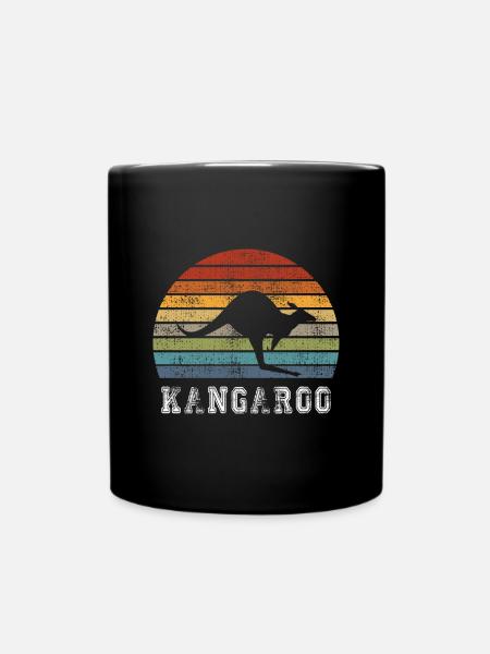 Känguru Vintage Design / Geschenk - Tasse einfarbig - Schwarz