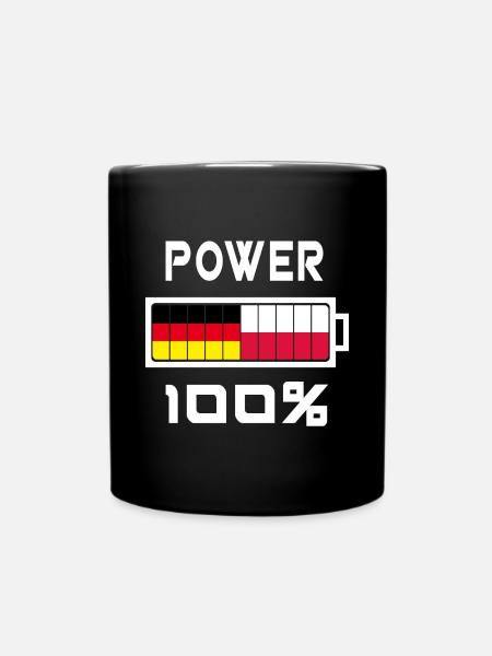 Deutschland und Polen Power 100% - Tasse einfarbig - Schwarz