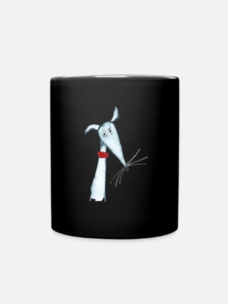 Windhund blau - Tasse einfarbig - Schwarz