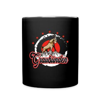 Graubünden Steinbock - Tasse einfarbig - Schwarz - Vorne