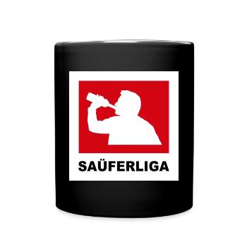 Trinkerliga, Säuferliga - lustig, funny, saufen - Tasse einfarbig - Schwarz - Vorne