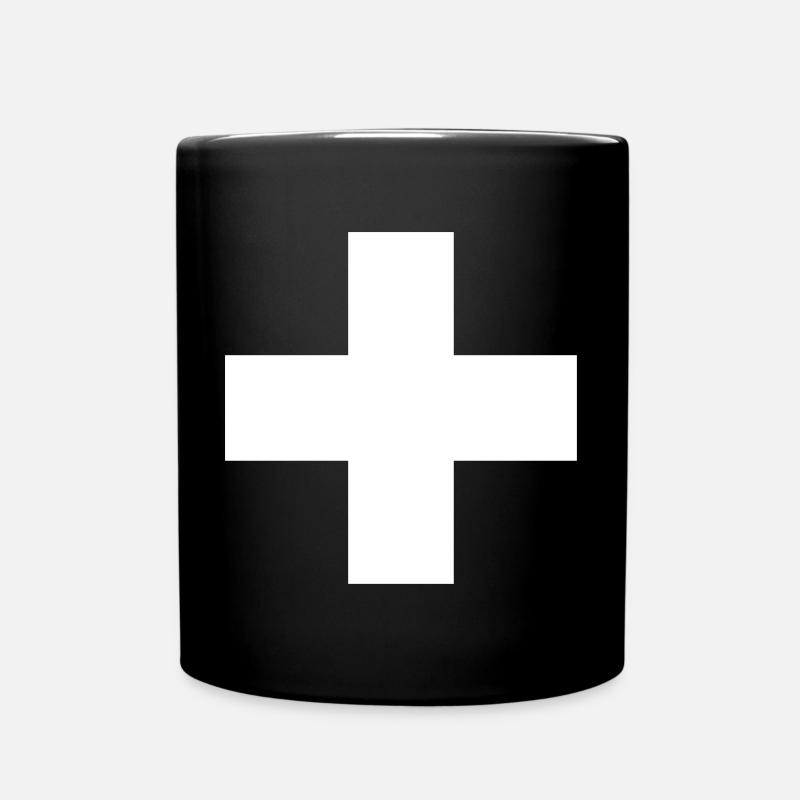 Croix suisse - Mug uni - noir