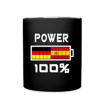 Deutschland und Spanien Power 100% - Tasse einfarbig - Schwarz - Vorne