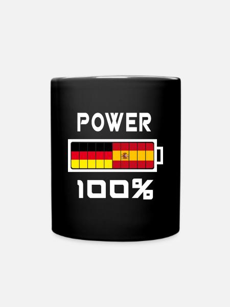 Deutschland und Spanien Power 100% - Tasse einfarbig - Schwarz