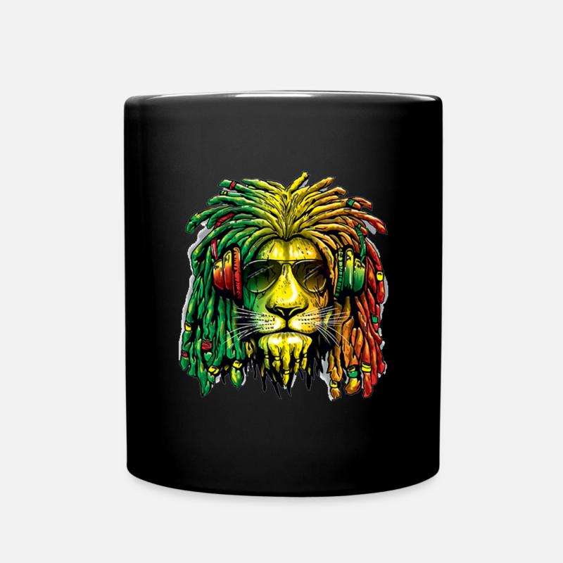 Lion Rasta - Tasse einfarbig - Schwarz