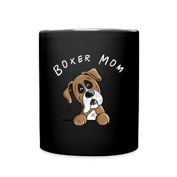 Deutscher Boxer Mama Hunde Geschenk fürs Frauchen - Tasse einfarbig - Schwarz - Vorne