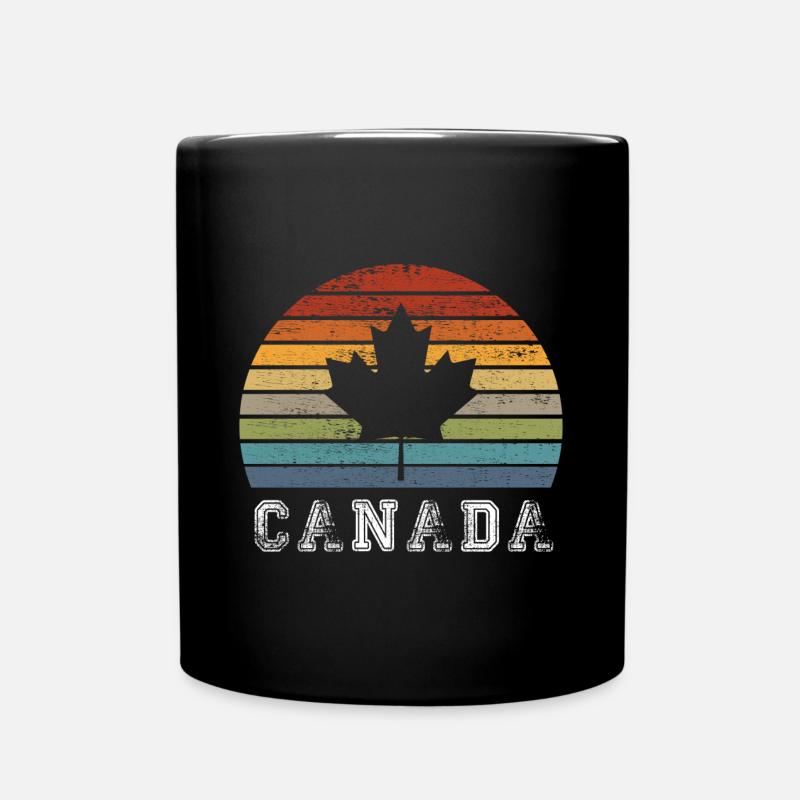 Kanada Vintage Ahornblatt Design / Geschenk - Tasse einfarbig - Schwarz