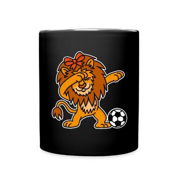 Dab Dabbing Löwin Frauenfußball Niederlande - Tasse einfarbig - Schwarz - Vorne