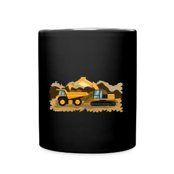 Idée cadeau cadeau camion à benne basculante - Mug uni - noir - Devant