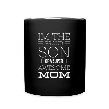 Sohn Mutter Muttertag Familie Mama Geschenk 1 - Tasse einfarbig - Schwarz - Vorne