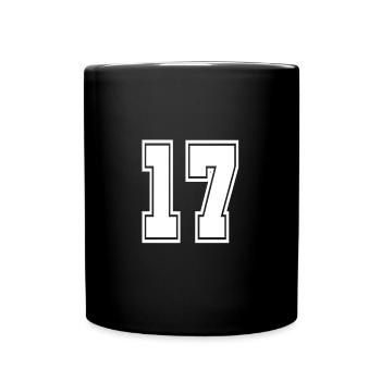 17 Dos numéro de football football numéro de football - Mug uni - noir - Devant