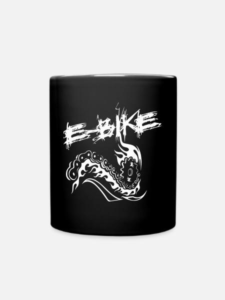 E-bike rider - Full Colour Mug - black