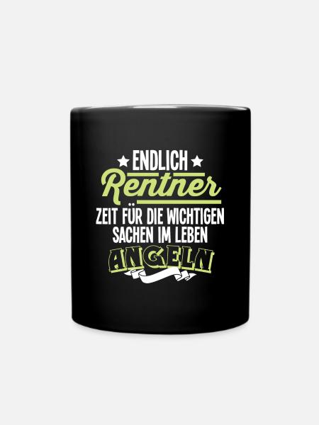 Rentner Angeln - Tasse einfarbig - Schwarz