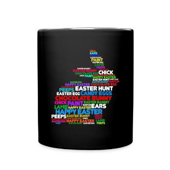 Lapin de pâques lapin joyeuses pâques lapin oeufs de pâques - Mug uni - noir - Devant