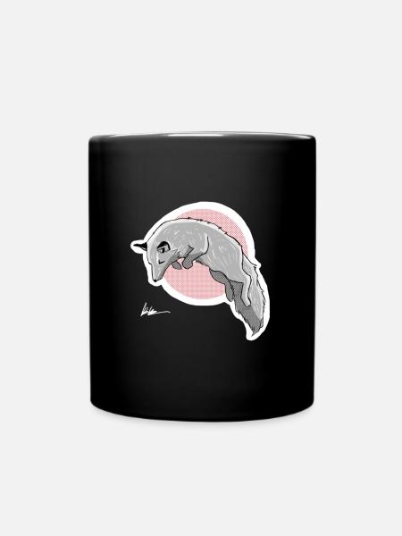 hunting snow fox - Full Colour Mug - black