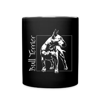 BULL TERRIER Hundeportrait Wilsigns Hund Hunde - Tasse einfarbig - Schwarz - Vorne