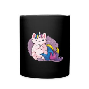 Kitty Katacorn Einhornkatze - Tasse einfarbig - Schwarz - Vorne