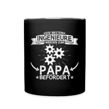 Ingenieur Beruf Techniker Ingenieure Papa Spruch - Tasse einfarbig - Schwarz - Vorne