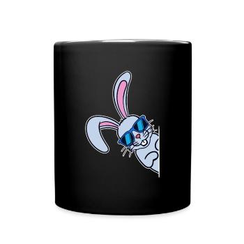 Lapin de Pâques cool Lapin de Pâques Joyeuses Pâques - Mug uni - noir - Devant