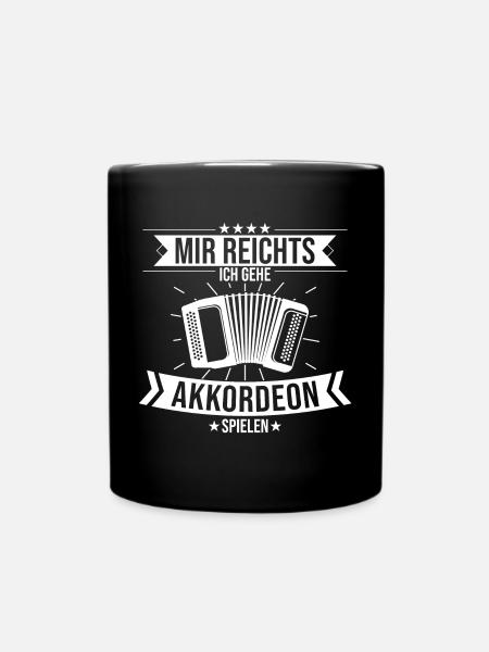Akkordeon Ziehhamonika Instrument Spruch - Tasse einfarbig - Schwarz