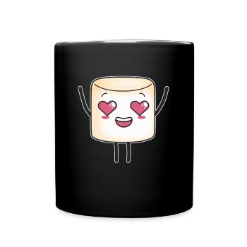 Marshmallow Marshmallows Süß Süßigkeit Kinder - Tasse einfarbig - Schwarz - Vorne