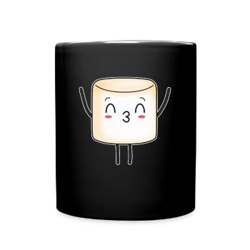 Marshmallow Marshmallows Süß Süßigkeit Kinder - Tasse einfarbig - Schwarz - Vorne