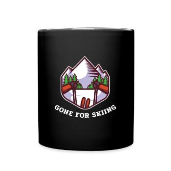 Gone For Skiing - Full Colour Mug - black - Front