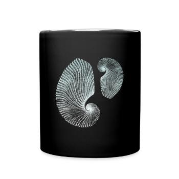Minimalist spiral marine patterns - Full Colour Mug - black - Front