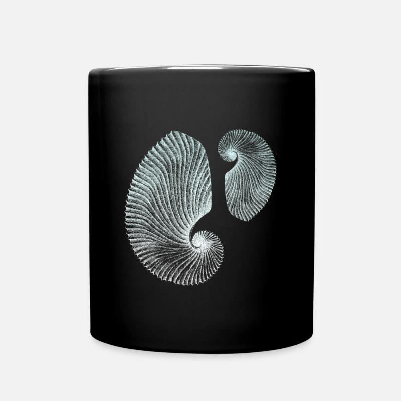 Minimalistische spiralförmige Marinemuster - Tasse einfarbig - Schwarz